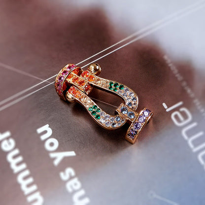 [Clover]FORC LARGE HORSESHOE  COLORED DIAMOND BRACELET SILVER
