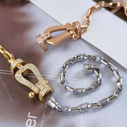 [Clover]FORCE LARGE HORSESHOE CLASP  METAL BRACELET