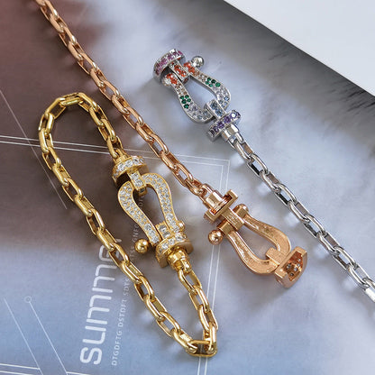 [Clover]FORCE LARGE HORSESHOE CLASP  METAL BRACELET