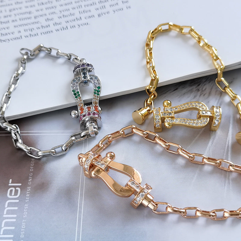[Clover]FORCE LARGE HORSESHOE CLASP  METAL BRACELET