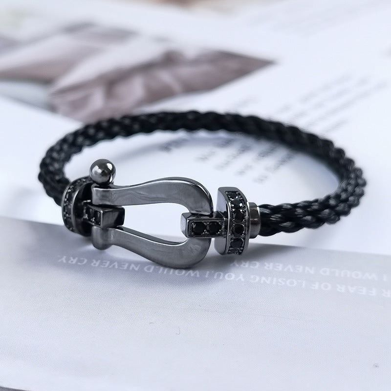 [Clover]FORCE LARGE SERIES HORSESHOE BLACK SAMURAI BRACELET
