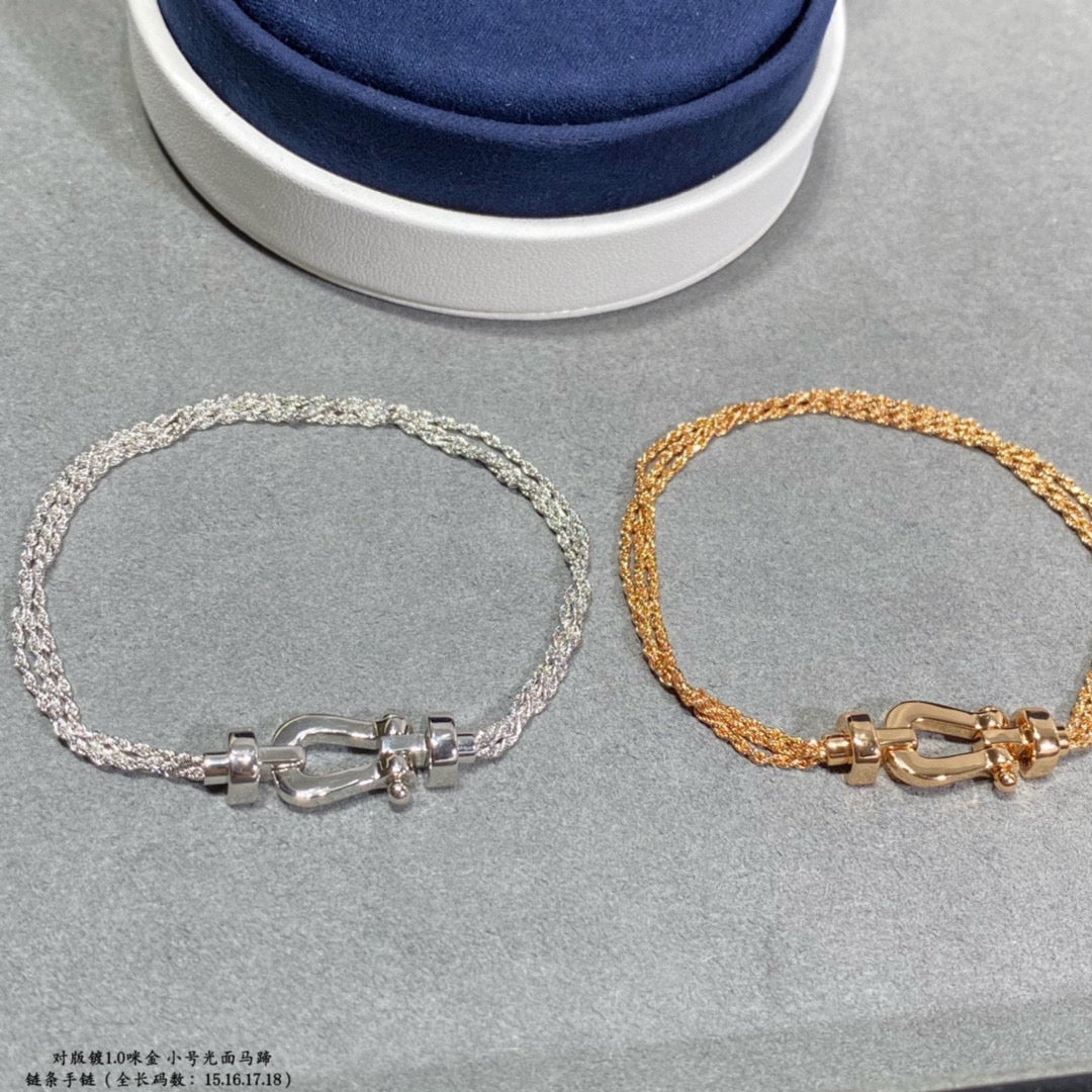 [Clover]FORCE SMALL HORSESHOE  DIAMOND CHAIN ROPE BRACELET