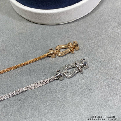 [Clover]FORCE SMALL HORSESHOE  DIAMOND CHAIN ROPE BRACELET