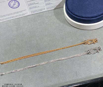 [Clover]FORCE SMALL HORSESHOE  DIAMOND CHAIN ROPE BRACELET