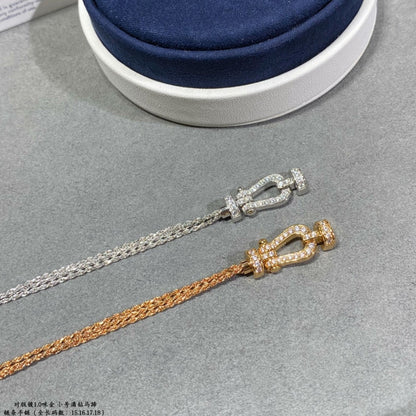 [Clover]FORCE SMALL HORSESHOE  DIAMOND CHAIN ROPE BRACELET