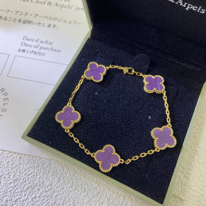 [Clover]CLOVER  5 MOTIFS  PURPLE VIOLET BRACELET