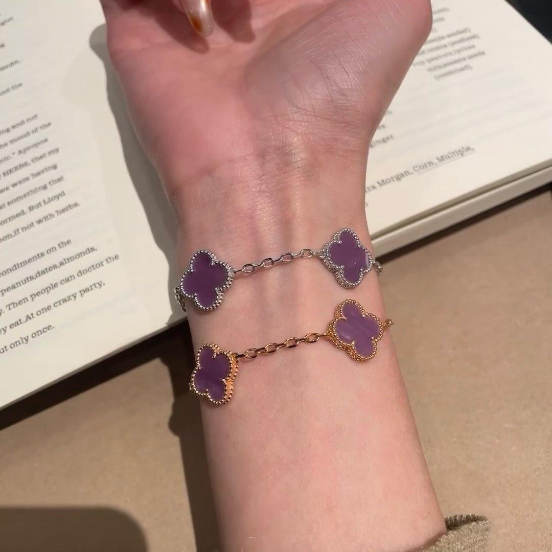 [Clover]CLOVER  5 MOTIFS  PURPLE VIOLET BRACELET