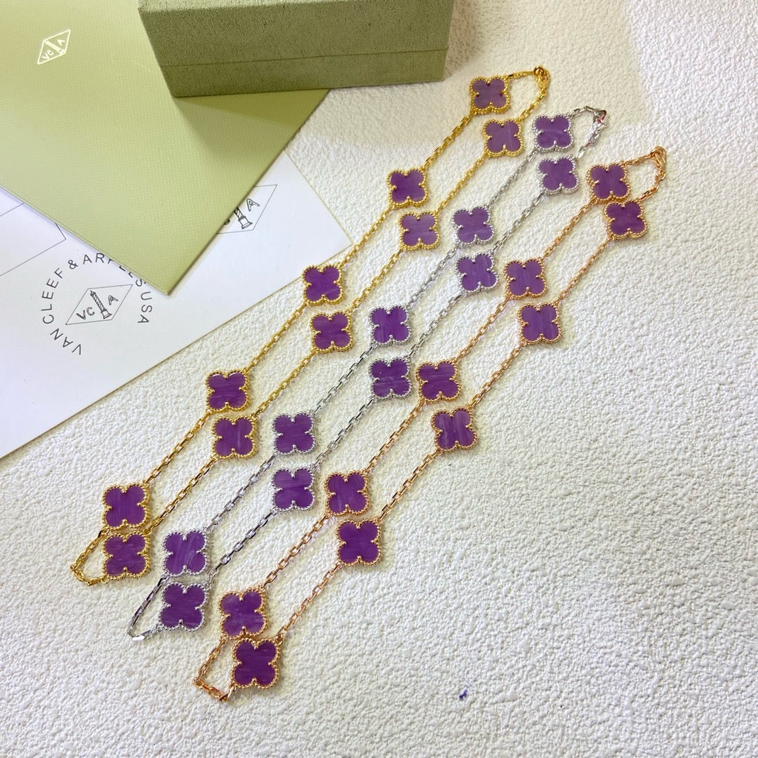 [Clover]CLOVER 10 MOTIFS  PURPLE VIOLET  NECKLACE