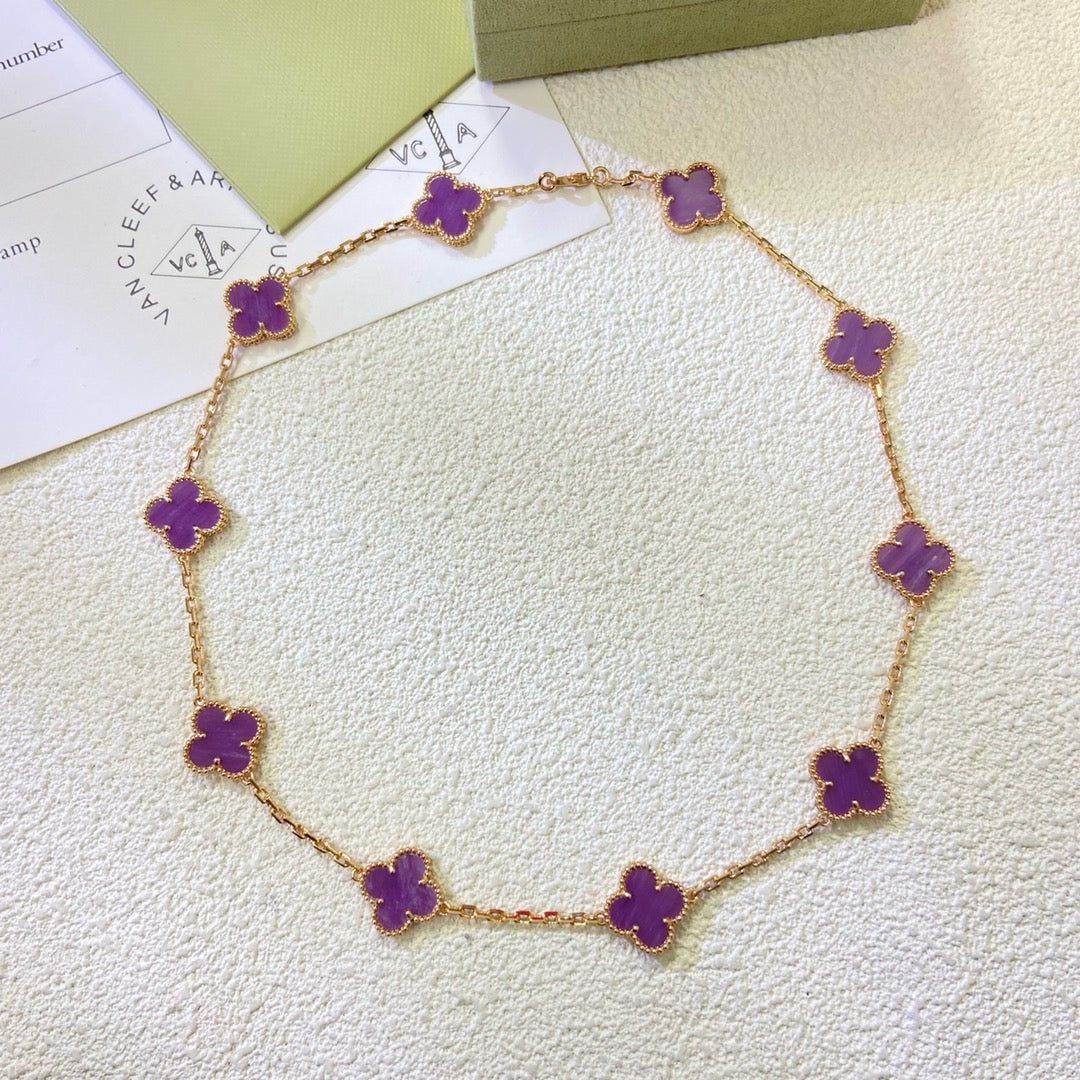 [Clover]CLOVER 10 MOTIFS  PURPLE VIOLET  NECKLACE