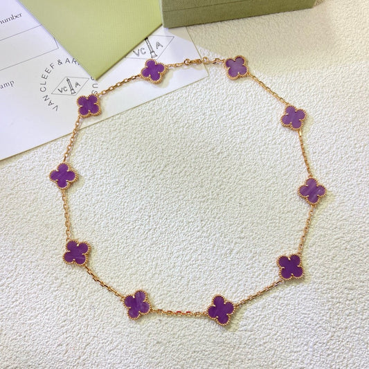[Clover]CLOVER 10 MOTIFS  PURPLE VIOLET  NECKLACE