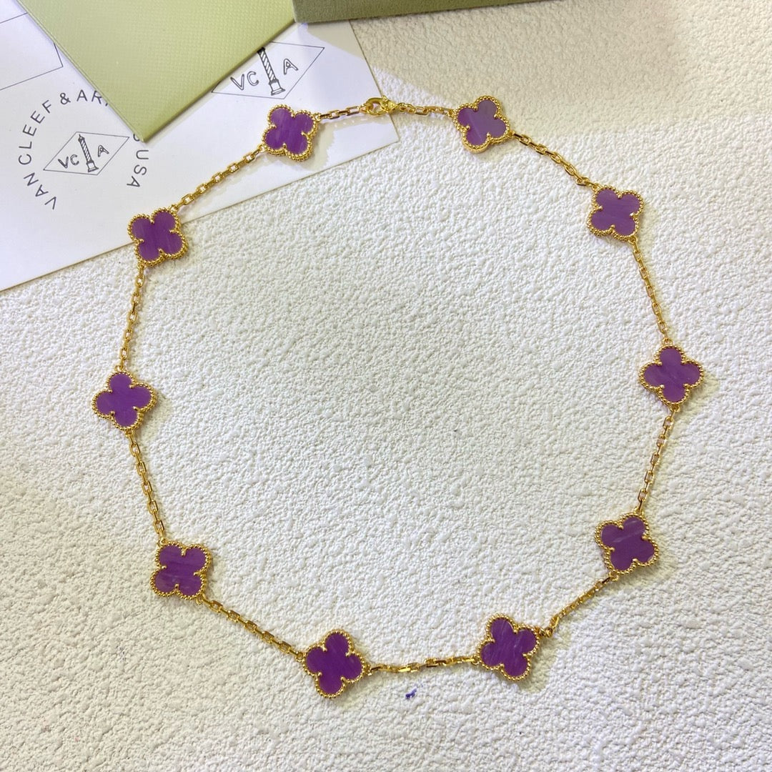 [Clover]CLOVER 10 MOTIFS  PURPLE VIOLET  NECKLACE
