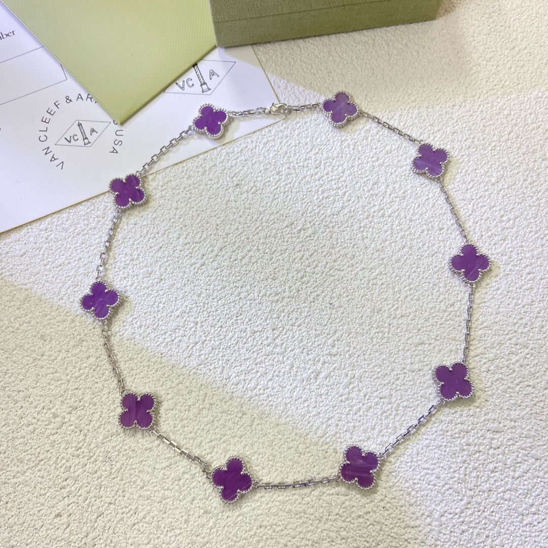 [Clover]CLOVER 10 MOTIFS  PURPLE VIOLET  NECKLACE