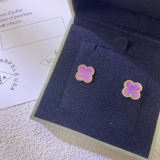 [Clover]CLOVER MINI 9.5MM  PURPLE VIOLET EARRINGS