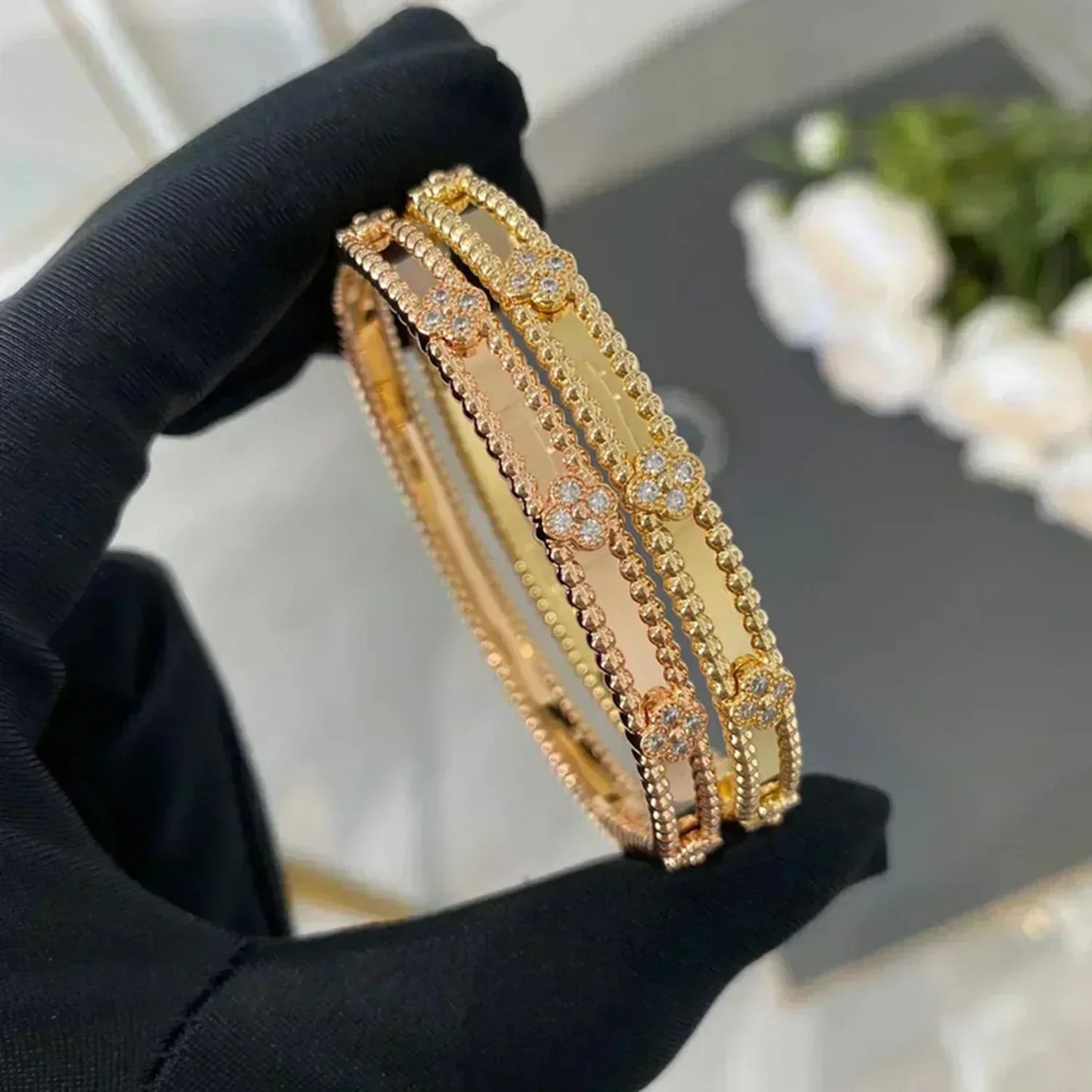 [Clover]CLOVER BRACELET 4MM DIAMONDS