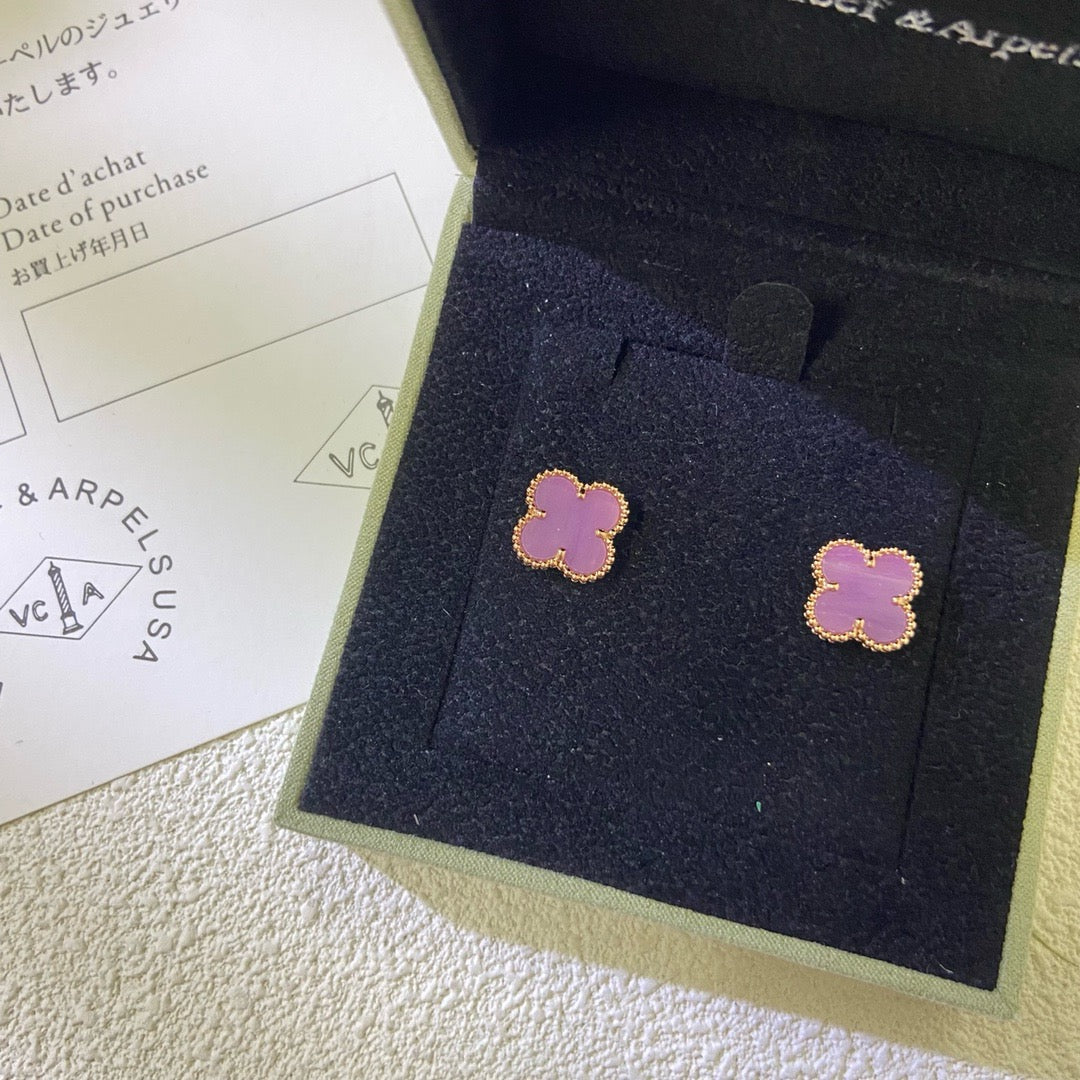[Clover]CLOVER MINI 9.5MM  PURPLE VIOLET EARRINGS