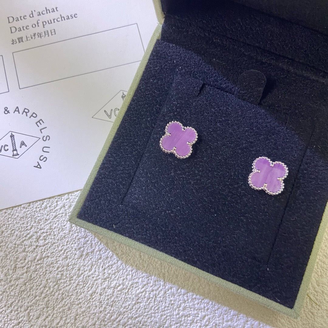 [Clover]CLOVER MINI 9.5MM  PURPLE VIOLET EARRINGS