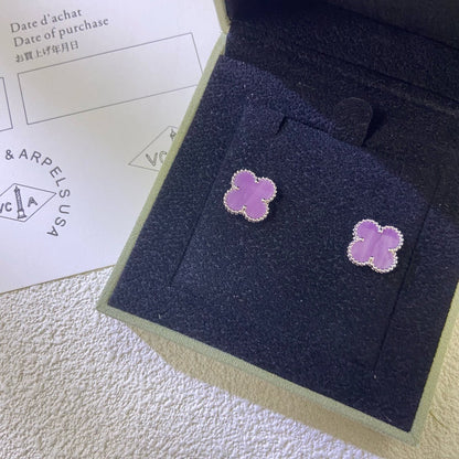 [Clover]CLOVER MINI 9.5MM  PURPLE VIOLET EARRINGS