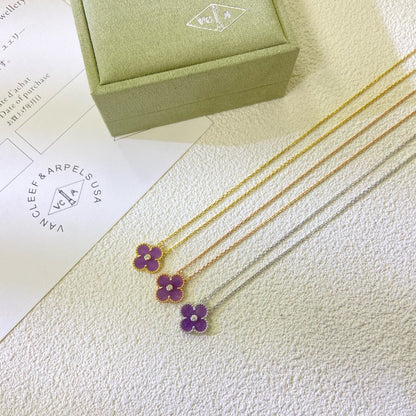 [Clover]CLOVER 15MM DIAMOND  PURPLE VIOLET NECKLACE