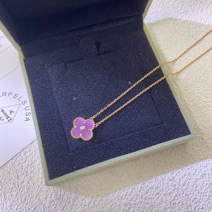 [Clover]CLOVER 15MM DIAMOND  PURPLE VIOLET NECKLACE