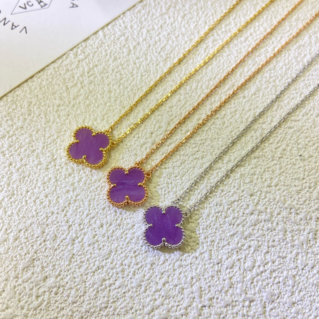 [Clover]CLOVER 15MM  PURPLE VIOLET NECKLACE