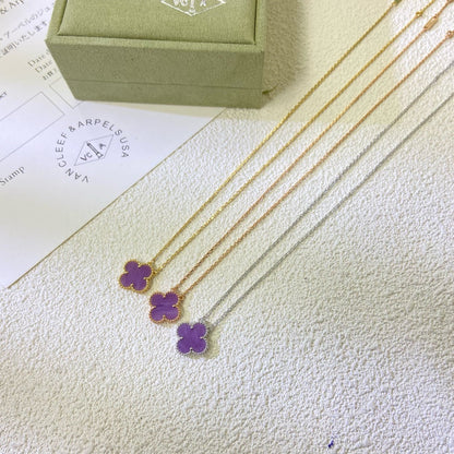 [Clover]CLOVER 15MM  PURPLE VIOLET NECKLACE