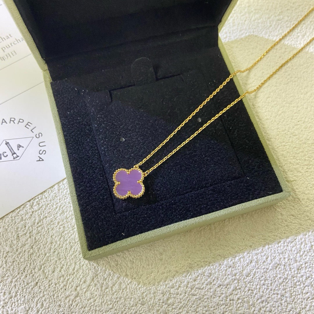 [Clover]CLOVER 15MM  PURPLE VIOLET NECKLACE