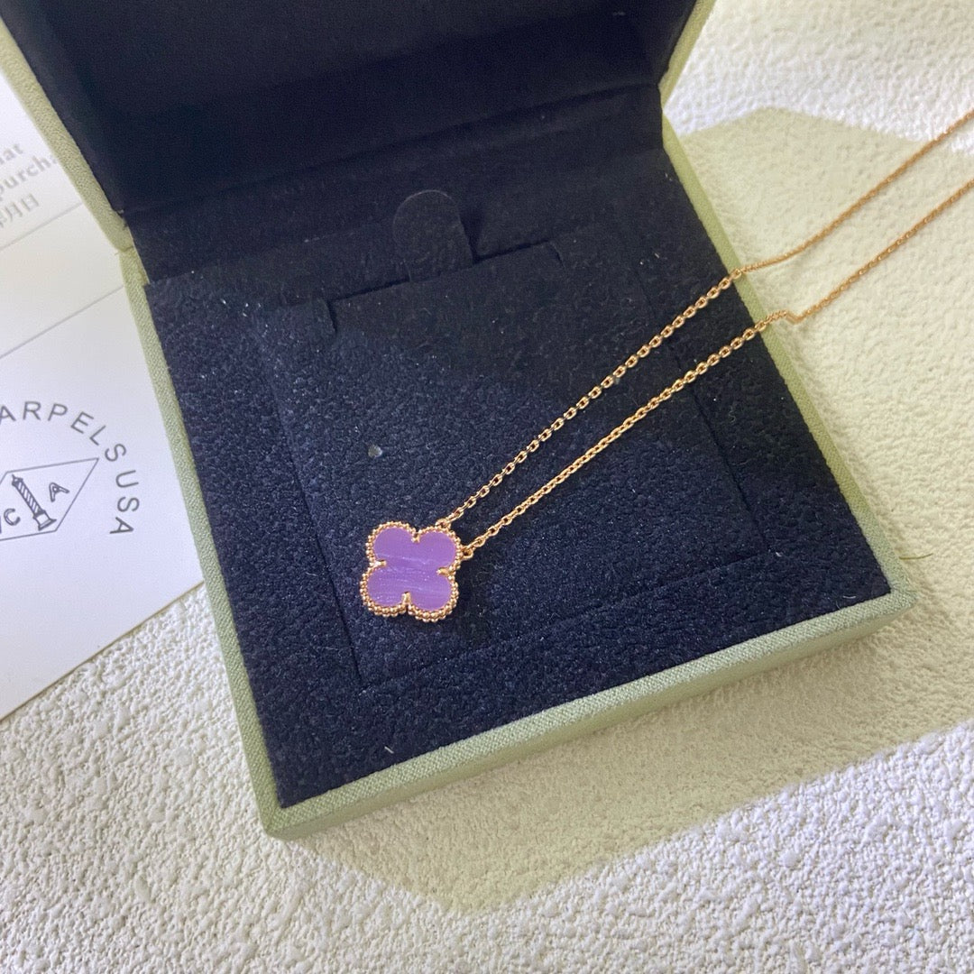 [Clover]CLOVER 15MM  PURPLE VIOLET NECKLACE