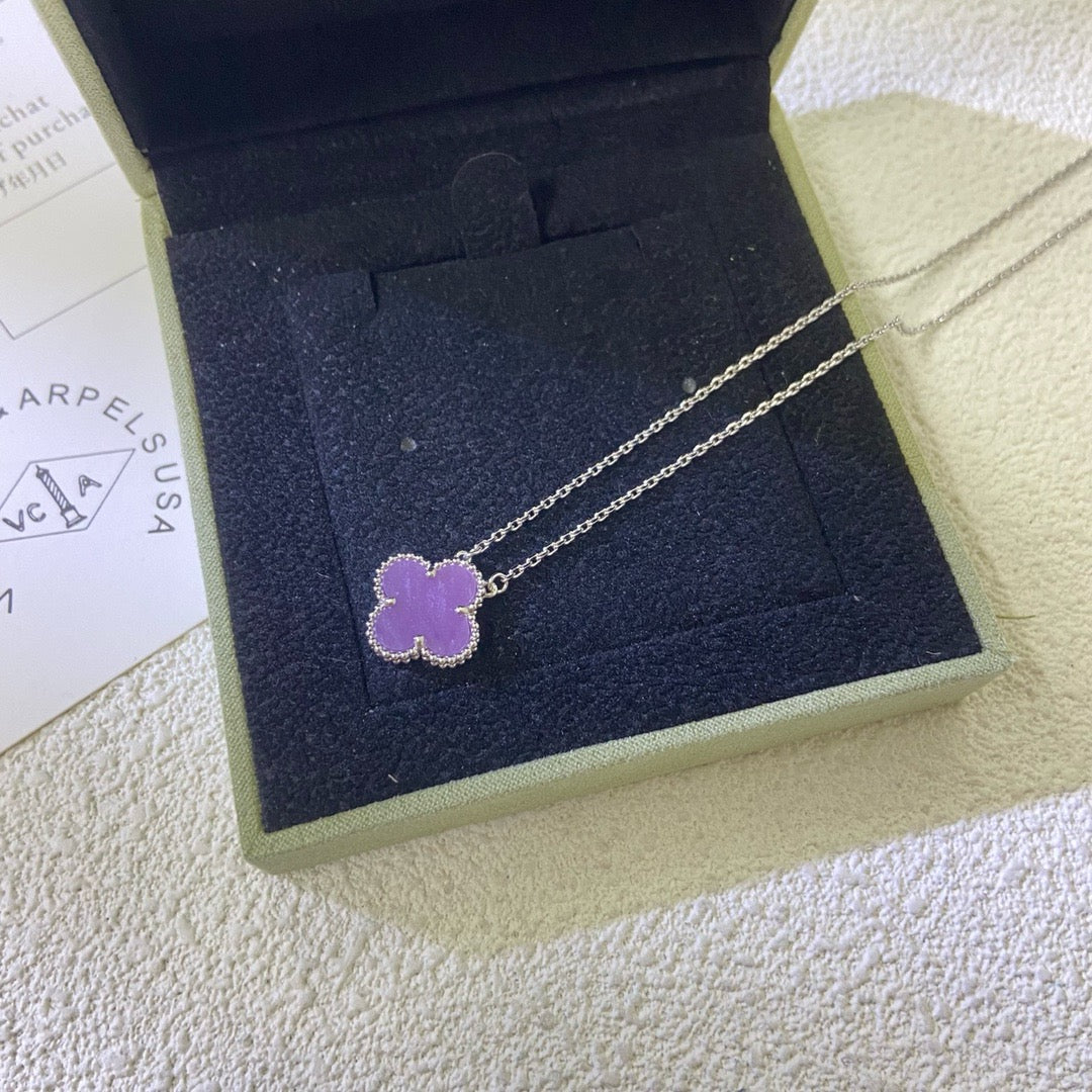 [Clover]CLOVER 15MM  PURPLE VIOLET NECKLACE