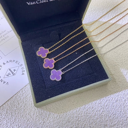 [Clover]CLOVER 15MM  PURPLE VIOLET NECKLACE