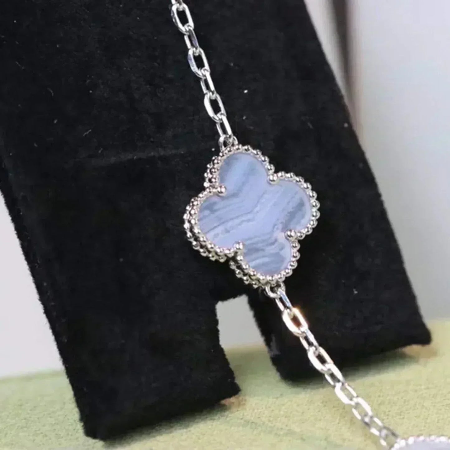 [Clover]CLOVER  5 MOTIF PURPLE CHALCEDONY BRACELET SILVER