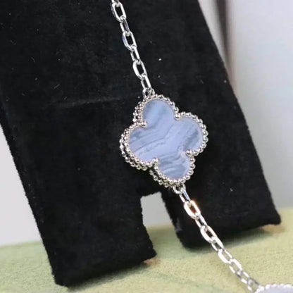 [Clover]CLOVER  5 MOTIF PURPLE CHALCEDONY BRACELET SILVER