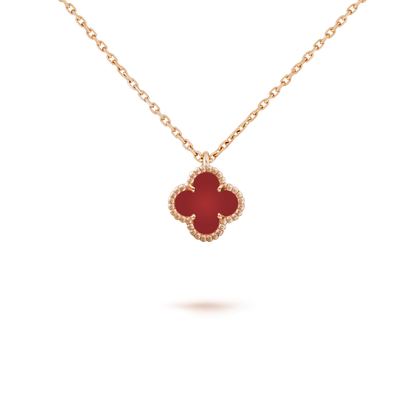 [Clover]CLOVER MINI 9.5MM WHITE CARNELIANS NECKLACE