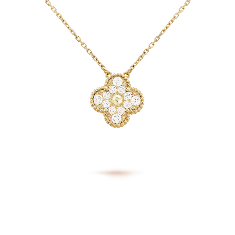 [Clover]CLOVER 15MM DIAMOND SINGLE FLOWER NECKLACE