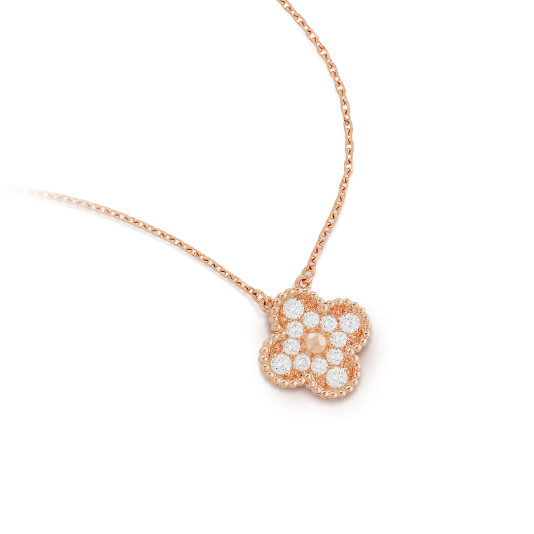 [Clover]CLOVER 15MM DIAMOND SINGLE FLOWER NECKLACE