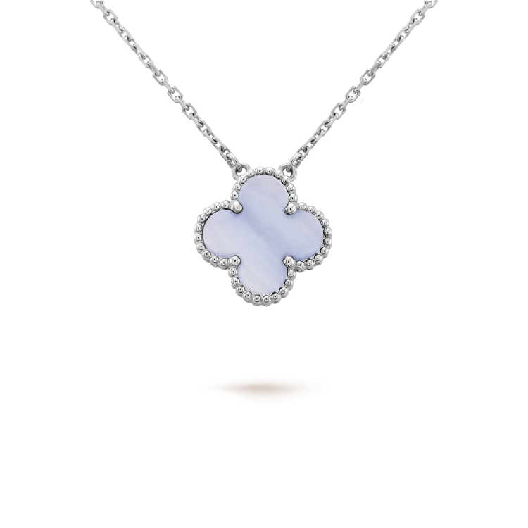 [Clover]CLOVER 15MM BLUE CHALCEDONY NECKLACE SILVER