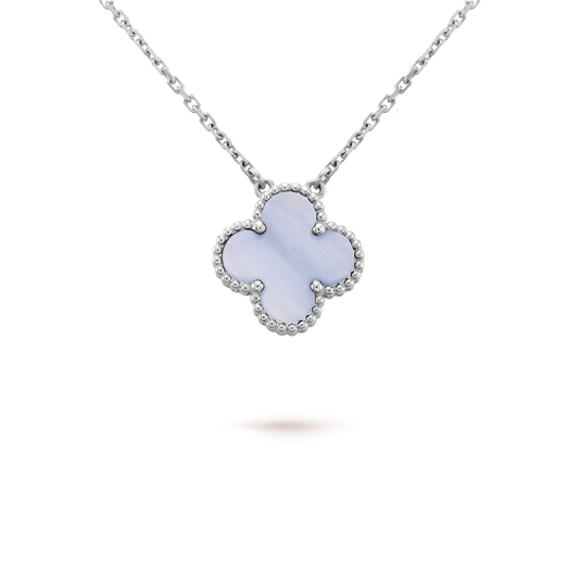 [Clover]CLOVER 15MM BLUE CHALCEDONY NECKLACE SILVER