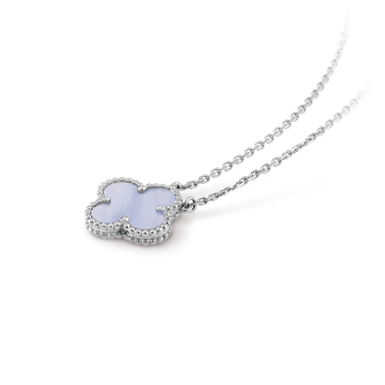 [Clover]CLOVER 15MM BLUE CHALCEDONY NECKLACE SILVER