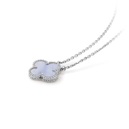 [Clover]CLOVER 15MM BLUE CHALCEDONY NECKLACE SILVER