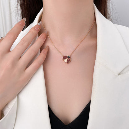 [Clover]LUCKY  CARNELIANS LADYBUG NECKLACE