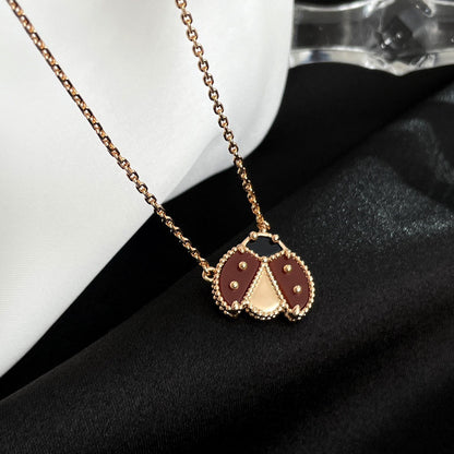 [Clover]LUCKY  CARNELIANS LADYBUG NECKLACE