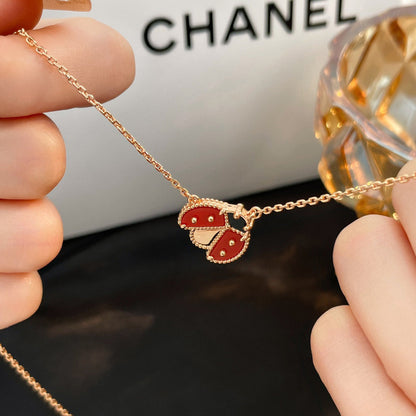 [Clover]LUCKY  CARNELIANS LADYBUG NECKLACE