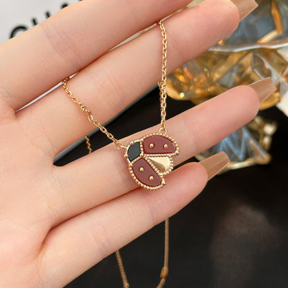 [Clover]LUCKY  CARNELIANS LADYBUG NECKLACE
