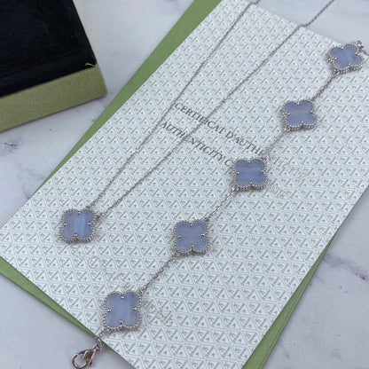 [Clover]CLOVER  5 MOTIF PURPLE CHALCEDONY BRACELET SILVER