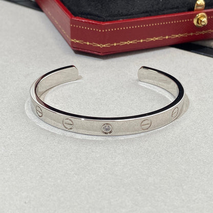 [Clover]LOVE BRACELET 6.1MM 1 DIAMOND OPEN CUFF