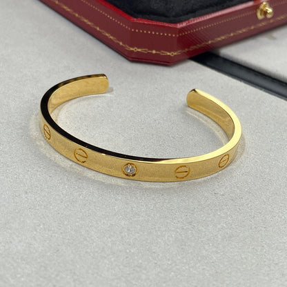 [Clover]LOVE BRACELET 6.1MM 1 DIAMOND OPEN CUFF