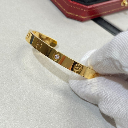 [Clover]LOVE BRACELET 6.1MM 1 DIAMOND OPEN CUFF