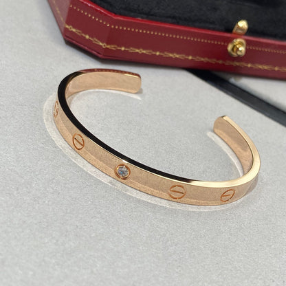 [Clover]LOVE BRACELET 6.1MM 1 DIAMOND OPEN CUFF
