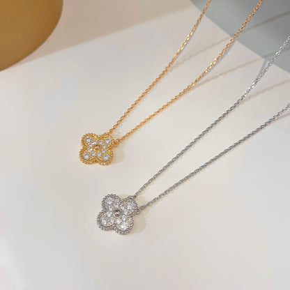[Clover]CLOVER 15MM DIAMOND SINGLE FLOWER NECKLACE