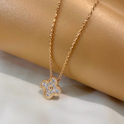 [Clover]CLOVER 15MM DIAMOND SINGLE FLOWER NECKLACE