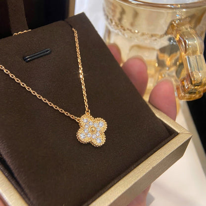 [Clover]CLOVER 15MM DIAMOND SINGLE FLOWER NECKLACE